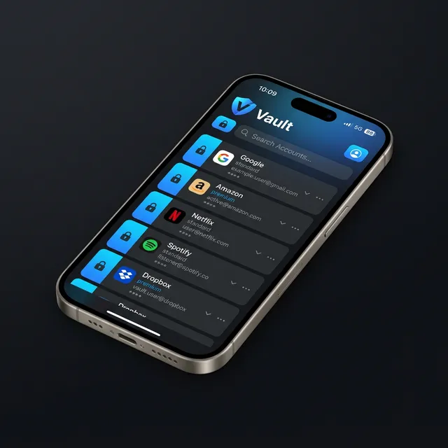 Vault password manager app on iPhone